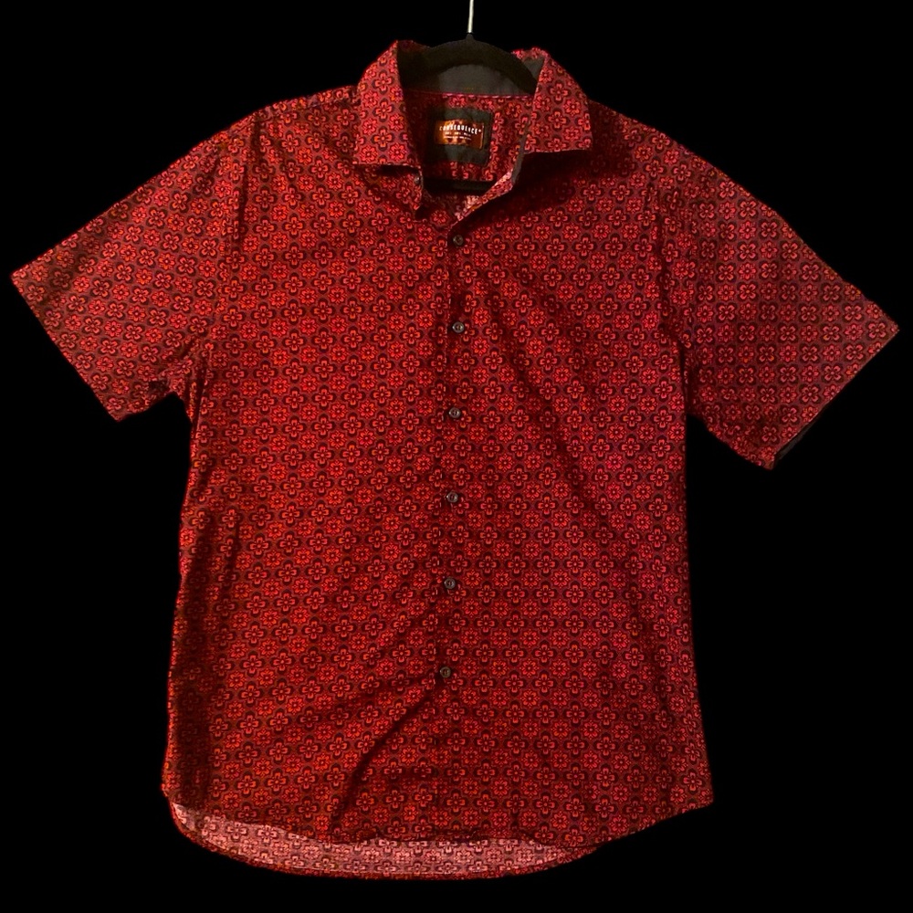 Consequence Brand Red & Black Men's Shortsleeved Shirt- Large